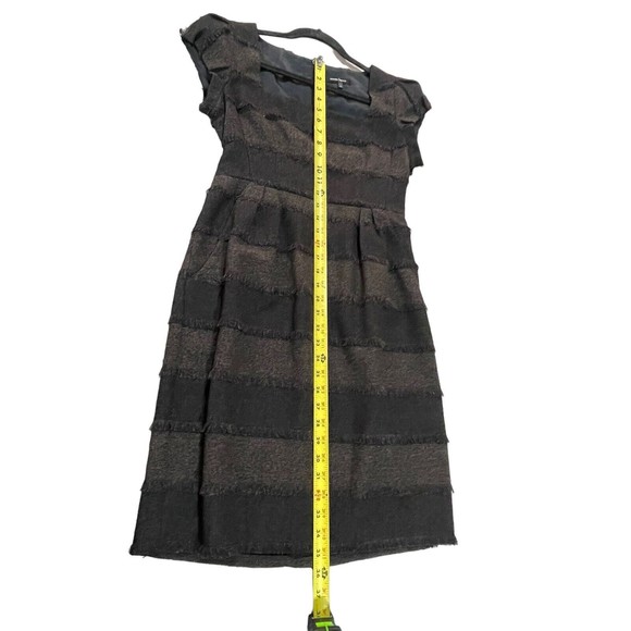 Nanette Lepore Designer Catch Me Cap Sleeve Gray Brown Black Dress Size 6 Career - Picture 12 of 14
